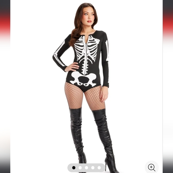 NWT! Tipsy Elves, Sexy Skeleton Bodysuit Costume, Black/White,Size Small -$69.95 - Picture 1 of 12